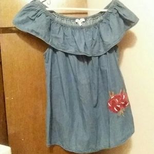 Denim blouse